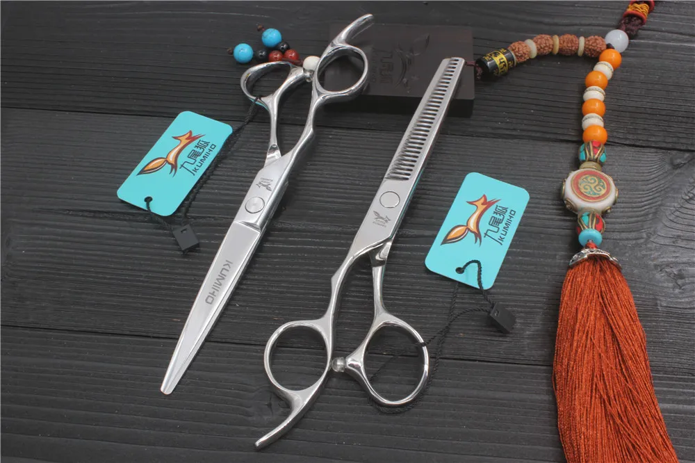 KUMIHO 6 дюймов для левшей, парикмахерские ножницы для левши, ножницы для левши, Парикмахерские филировочные ножницы, набор для стрижки