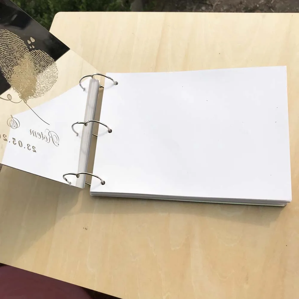 Personalised fingerprint Wedding Guest Book Gift for Couples Rustic Guest Book Bridal Shower Gift Vintage Wedding Mirror Book6