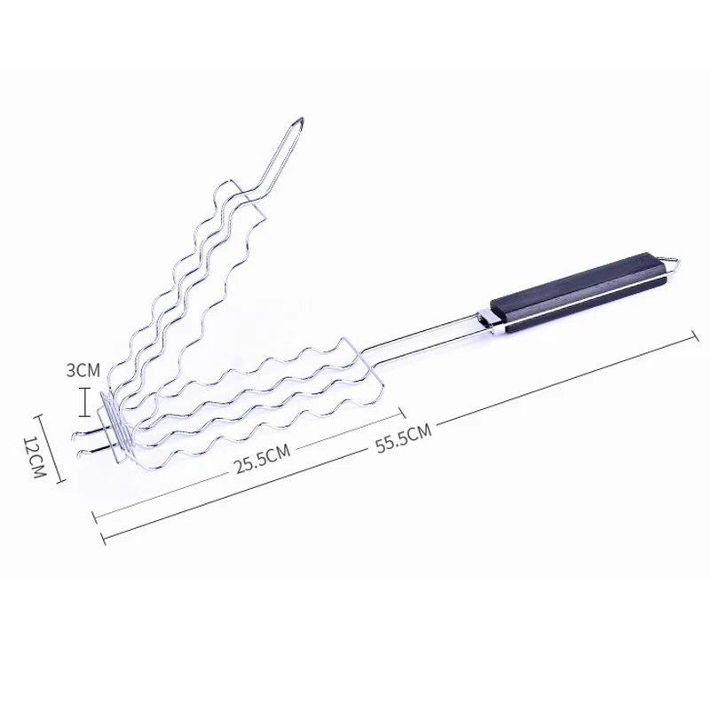 Портативная волнистая решетка для барбекю и гриля открытый гриль для колбасок чистая антипригарная барбекю коврики для жарки лососевого мяса инструменты для приготовления барбекю