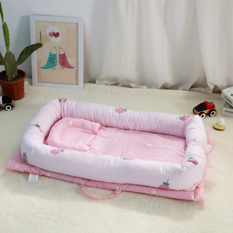 Baby Nest Bed Crib Portable Removable Washable Baby Crib Travel Bed For Children kid Infant Kid Cotton Cradle For Newborn Bumper