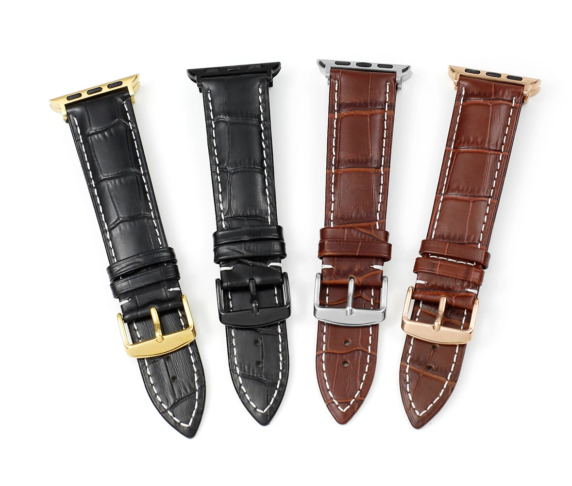 Carouse Watch Accessories Calf Genuine Leather Strap For Apple Watch Band 42mm 38mm Series 4/3/2/1 iWatch 44mm 40mm Watchband