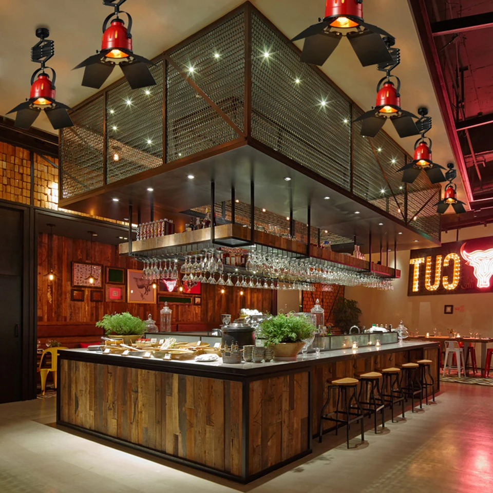 Lâmpada do Teto Suporte da Lâmpada de Iluminação Decoração para Casa Vermelho Moderno Teto Industrial Café Bar Hotel Restaurante Luminária E27 15 Luzes e Iluminação