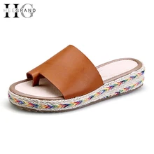 HEE GRAND Summer Flip Flops Gladiator Sandals Platform Fisherman Shoes Woman Slip On Creepers Casual Slipper Size 35-43 XWZ2843