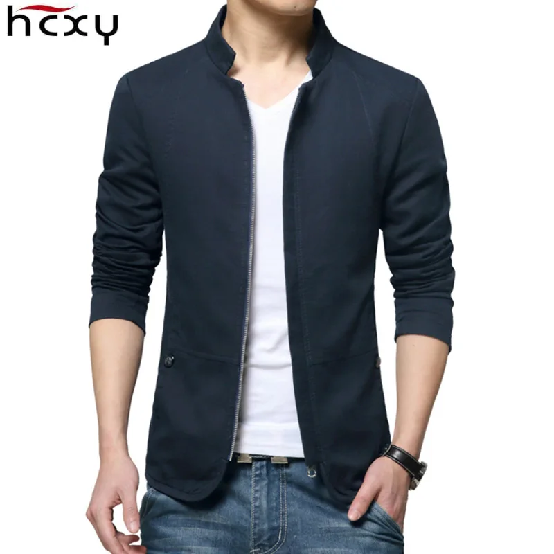 HCXY,, фирменная новинка, осенняя мужская Повседневная Деловая куртка, пальто, мужская мода, стирается, чистый хлопок, куртки, мужские пальто, размер M-5XL
