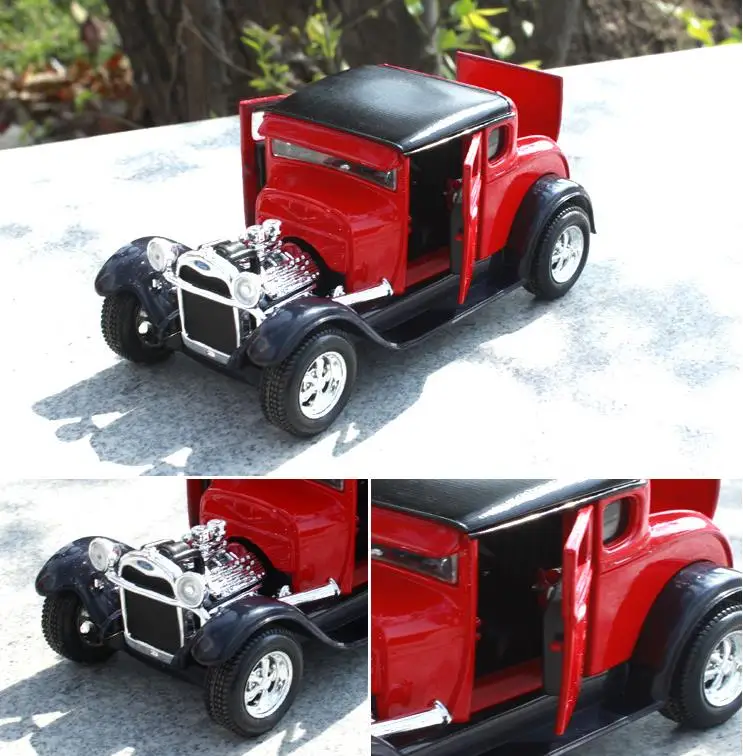 1:24 игрушечный автомобиль из передового сплава 1929 Ford MODEL L Винтажный Классический 3