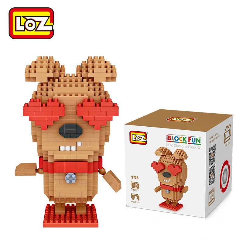 LOZ Diamant Blocs Amour Chien de Bande Dessinee Animaux IBlock Fun Anime Figure En Plastique Assemblee Jouets pour Enfants | Игрушки и