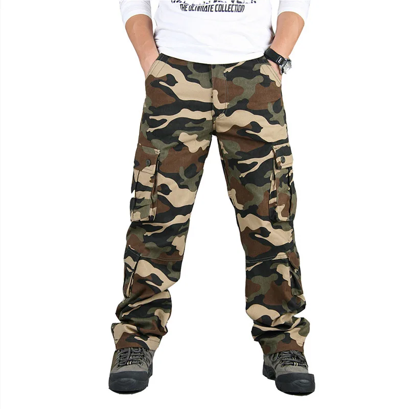  Autumn Winter Military Camo Pants Men Loose Cotton Army Trousers Casual Hip Hop Cargo Camouflage Pa