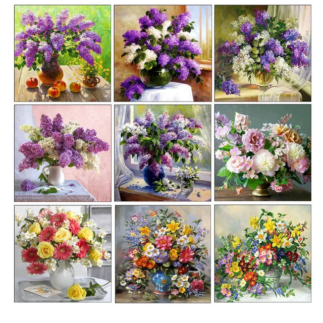 

5D DIY diamond painting flower pattern full round/ Square diamond cross stitch round diamond mosaic