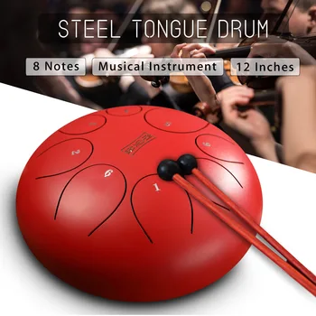 

12 inch 8 Notes Large Steel Tongue Drum Handpan C Major Pentatonic Scale Hand Hank Drum with Bag Accessories for Kids Adult