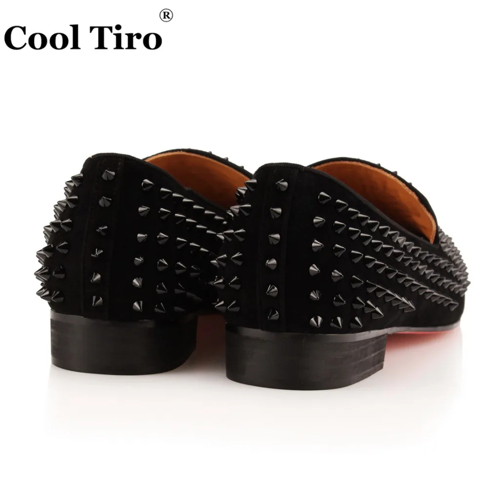 COOL TIRO шипованных Stuts черный шипы Мокасины Для мужчин для тапочки повседневная обувь замшевые Мужская модельная обувь Туфли без каблуков из натуральной кожи синий
