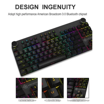 

MK-11 Wireless Bluetooth + Wired RGB Dual Mode Square Keycap Mechanical Keyboard T10