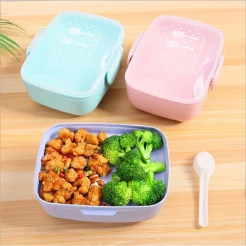 

ONEUP BPA Free Lunch Box Cartoon Eco-Friendly Bento Box With Spoon Microwavable Portable Food Storage Container For Kids Picnic