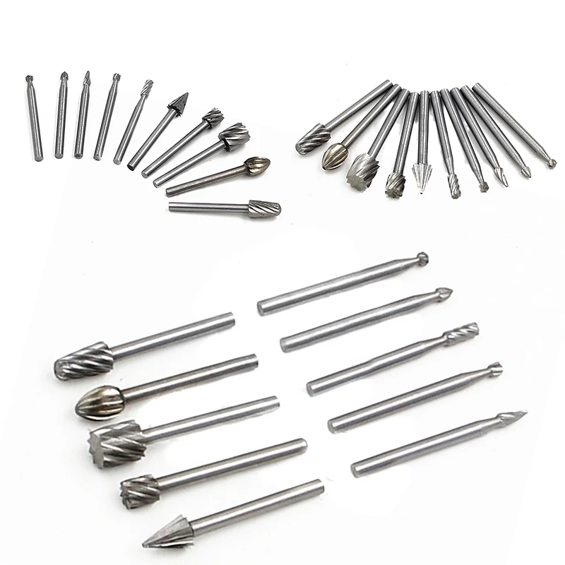 

10pcs HSS Wood Rotary Burrs Drill File Cutter Woodworking Carving Bits Carved Cutter Tool for DIY Woodworking Tools