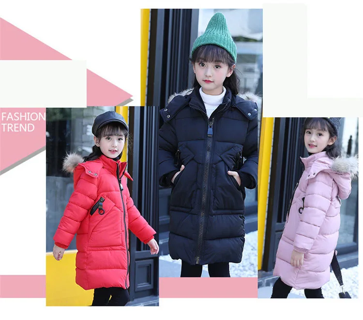 new 2017 winter girls padded coats long clothes children solid hooded jackets for girl warm tops kids parka clothing 4 5 6 7 8 9 10 11 12 13 14 15 years little big teenage girl coat winter long  girls winter coats 2017 (1)