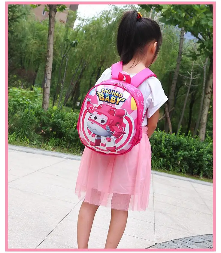 Дети ребенок мультфильм школьные сумки 3D Super Wings рюкзак с принтом Джетт для дошколят, мальчиков и девочек Милая школьная сумка Детская