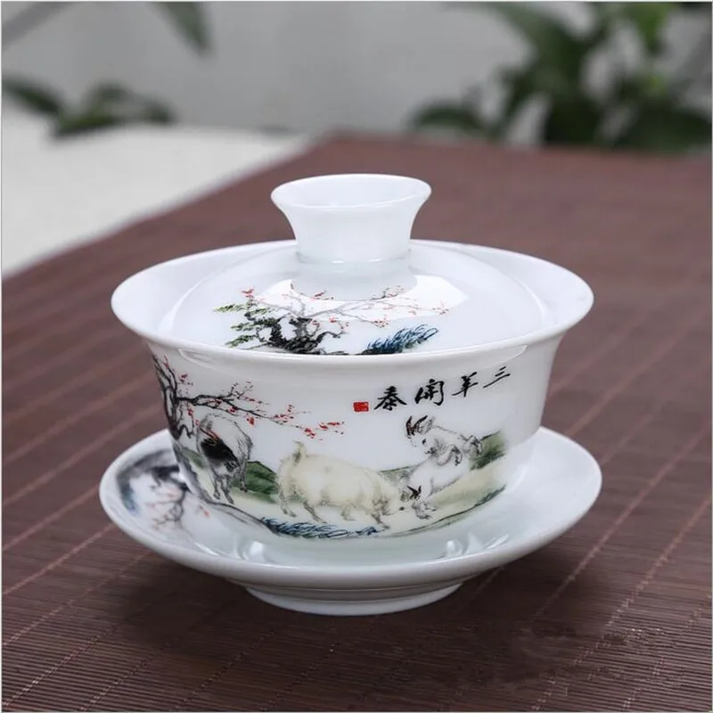 200 мл большая емкость китайский Tureen кунг-фу чайная чаша, Gongfu Gaiwan Чайник, керамический чайный сервиз