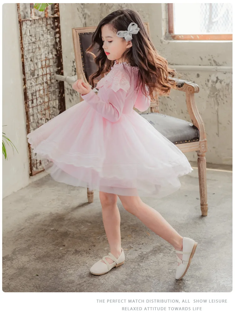 От 5 до 11 лет; детское весеннее платье с длинными рукавами; милые платья принцессы для девочек; Высококачественная детская одежда; модное праздничное платье для девочек
