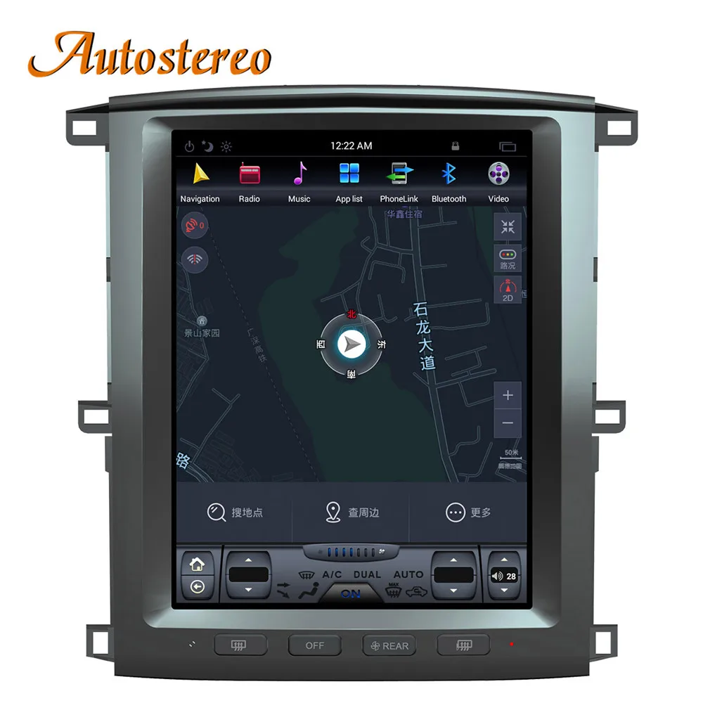 Android Автомобильный gps навигатор для TOYOTA LAND CRUISER LC100 03 головное устройство Мультимедиа Радио магнитофон без DVD плеера 4K Tesla стиль