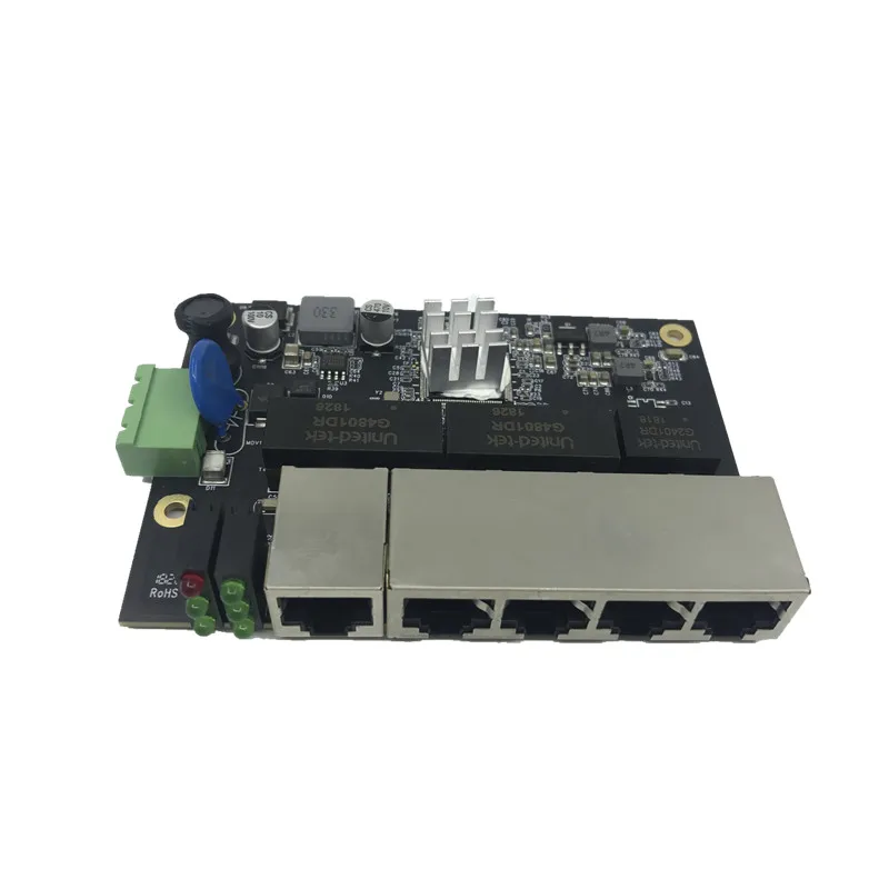 Модуль коммутатора Ethernet 5 портов Unmanaged10/1000/100 Мбит/с промышленная PCBA плата OEM Авто-зондирования порты PCBA плата OEM материнская плата