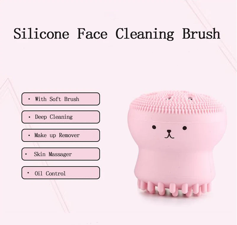Силиконовая Очищающая щетка Осьминог двусторонняя щетка для мытья лица очищающая щетка для мытья артефакт