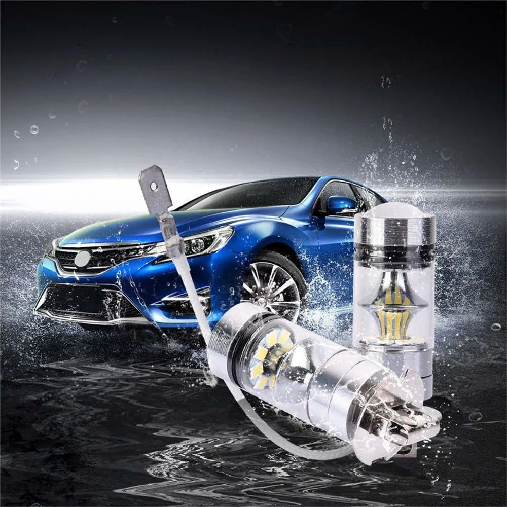 2 шт. H3 100 W Белый светодиодный автомобиля автоматическое Противотуманные фары 20 светодиодный парковка Вождение ходовые переднего освещения
