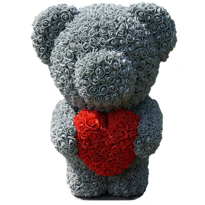 Weihnachtsgeschenk Rose Bear Flower Valentinstag Party Love Teddy 60cm Rot 