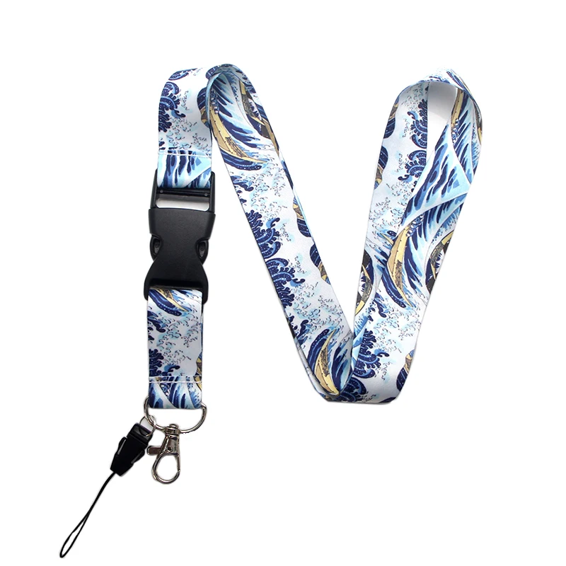 P3853 Dongmanli модный kanagawa брелок для ключей, значок ID Lanyards/веревка для мобильного телефона/ремешок для ключей, аксессуары для шеи