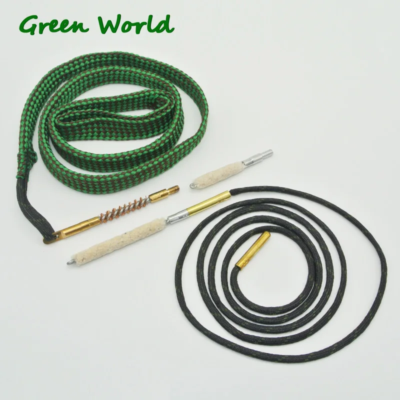 Green World 1 шт./лот. 22cal/5,56 мм. 30cal/7,62 мм. 38cal/9 мм Boresnake, чистящий канат, набор кистей для чистки ружья