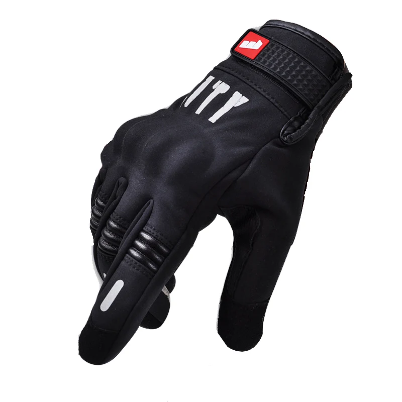 Madbiker Motorcycle Gloves City Gant Moto Touch Screen Racing Motocross Gloves Breathable Motorbike Riding Gloves Guantes - Color: Black