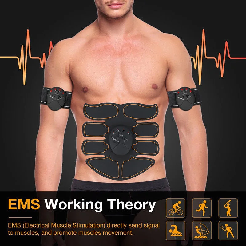 Умный EMS электрический импульс массажер для лечения тренажер брюшной мышцы беспроводной спортивный фитнес для мышц 8 упаковок массажер для тела