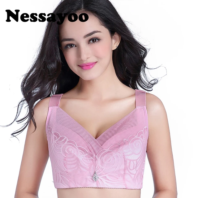 Nessayoo wireless bra bralette push up sexy lace lingerie bras hot XXX  large size women underwear brassiere 115 D E full cup bh - AliExpress