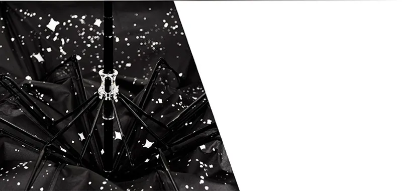 Fashion Black Stars Women Umbrella Three Fold Wind Resistant Anti UV Sun Umbrella Sunny And Rainy Dual-use Male Parasol9