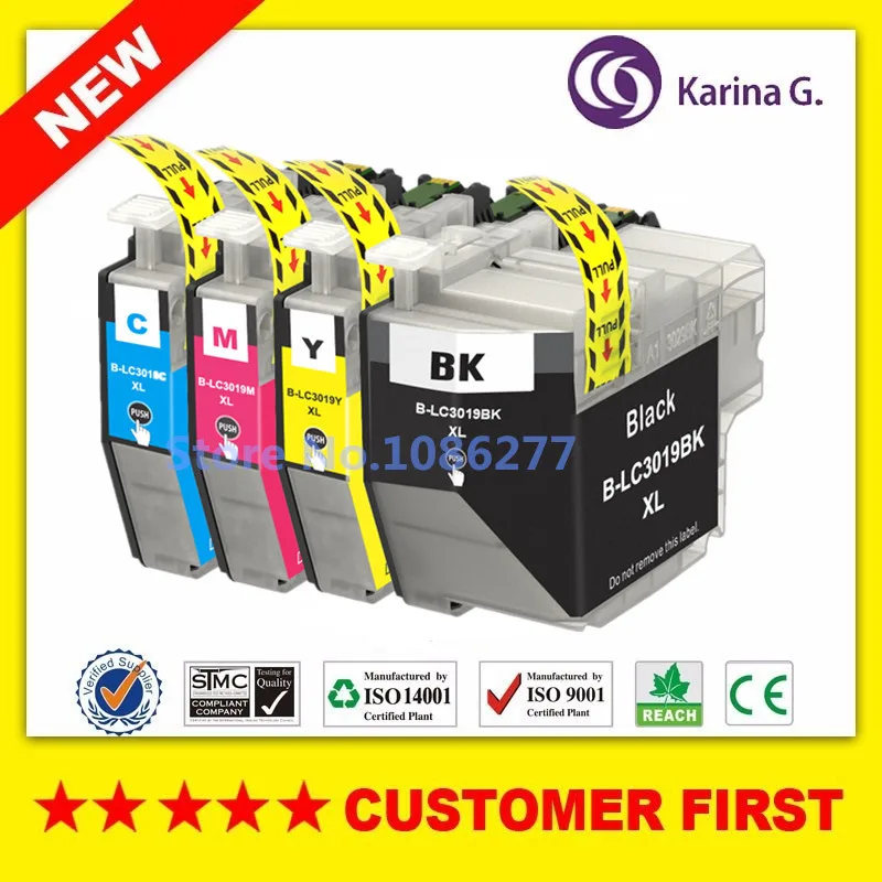 

4X New for LC3019 LC3019XL Compatible Ink Cartridge For Brother MFC-J5330DW J6530DW J6730DW J6930DW printer In North America