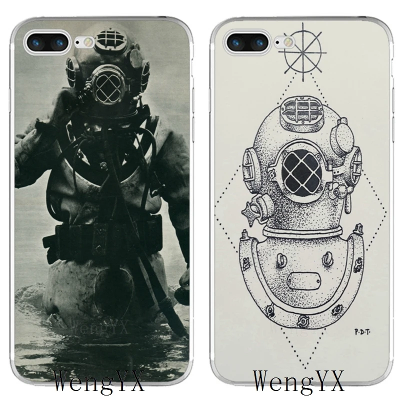 

Scuba Diving Helmet Underwater Mask slim TPU Soft phone case For Samsung Galaxy S3 S4 S5 S6 S7 edge S8 S9 Plus mini Note 3 4 5 8