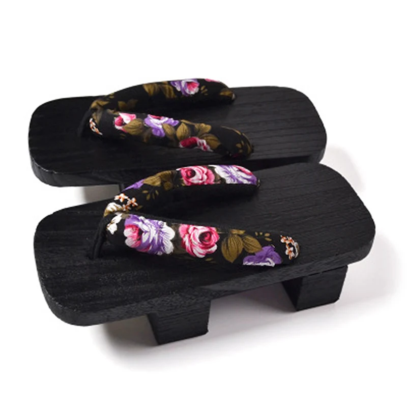 

2019 Summer New Women Men Slippers Japanese Geta Clogs Flip Flops Paulownia Wooden Shoes Male Female Sandals Cosplay Shoes