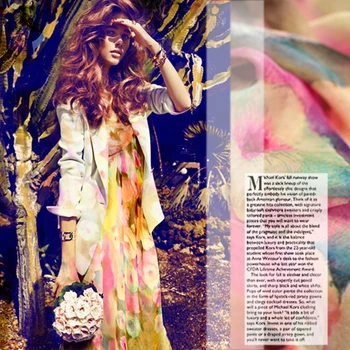 

Fashion salad printing, anti crease silk chiffon, spring and summer clothing scarf fabric fabric