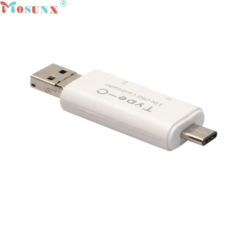 Mosunx заводская цена 3в1 type C Micro USB OTG TF SD MS кардридер USB 3,1 адаптер для Macbook oct20 Прямая поставка