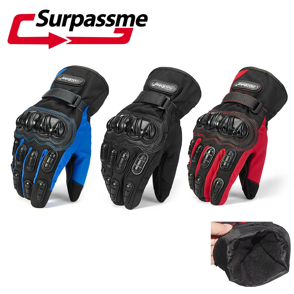 Зимние мотоциклетные перчатки мужской зимний теплый водонепроницаемый Ricing