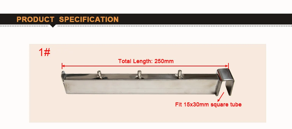 Вешалка для стеллажей, крючки, кронштейн для полки, подходит 30x15 мм, квадратная трубка, витрина супермаркета, крюк