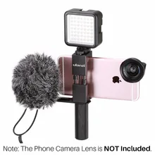 Ulanzi карманная установка для смартфона с BY-MM1 микрофоном и 49 светодиодный видео свет холодная колодка для обуви для iPhone Filmmaking видеосъемка