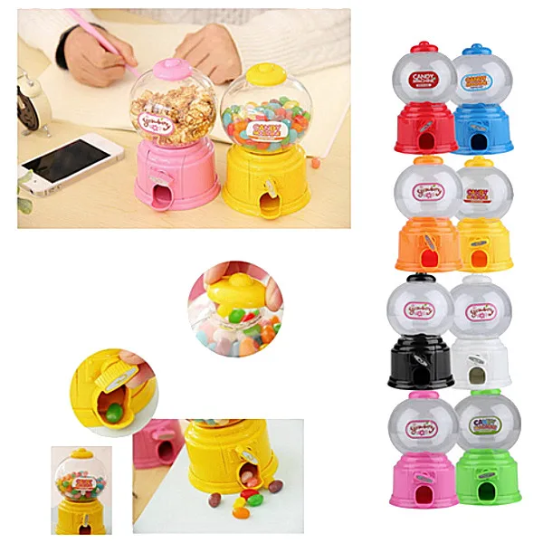 Горячая-милые конфеты мини машина Конфеты Пузыря Gumball диспенсер монета банка детские игрушки Многоцветный случайный
