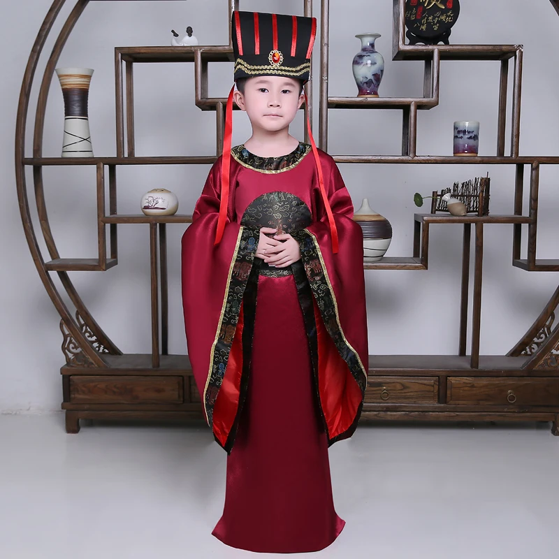 New Children's Chinese Folk Dance National Hanfu Red Ancient China Costume Tang Suit Stage Cosplay Costumes | Тематическая