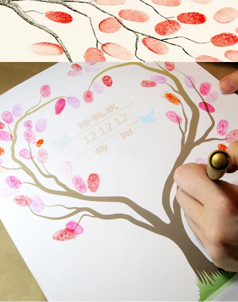 Персонализированные пользовательские имя, дата Арт холст картины отпечаток пальцев Подпись для детского праздника в честь Дня рождения, подарки, счастливые Декор ко дню рождения