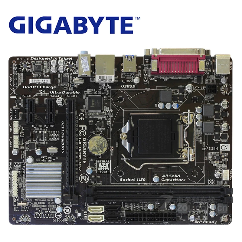 Материнская плата LGA 1150 для Intel H81 DDR3 Gigabyte GA H81M DS2 USB3.0 16 Гб материнская настольного