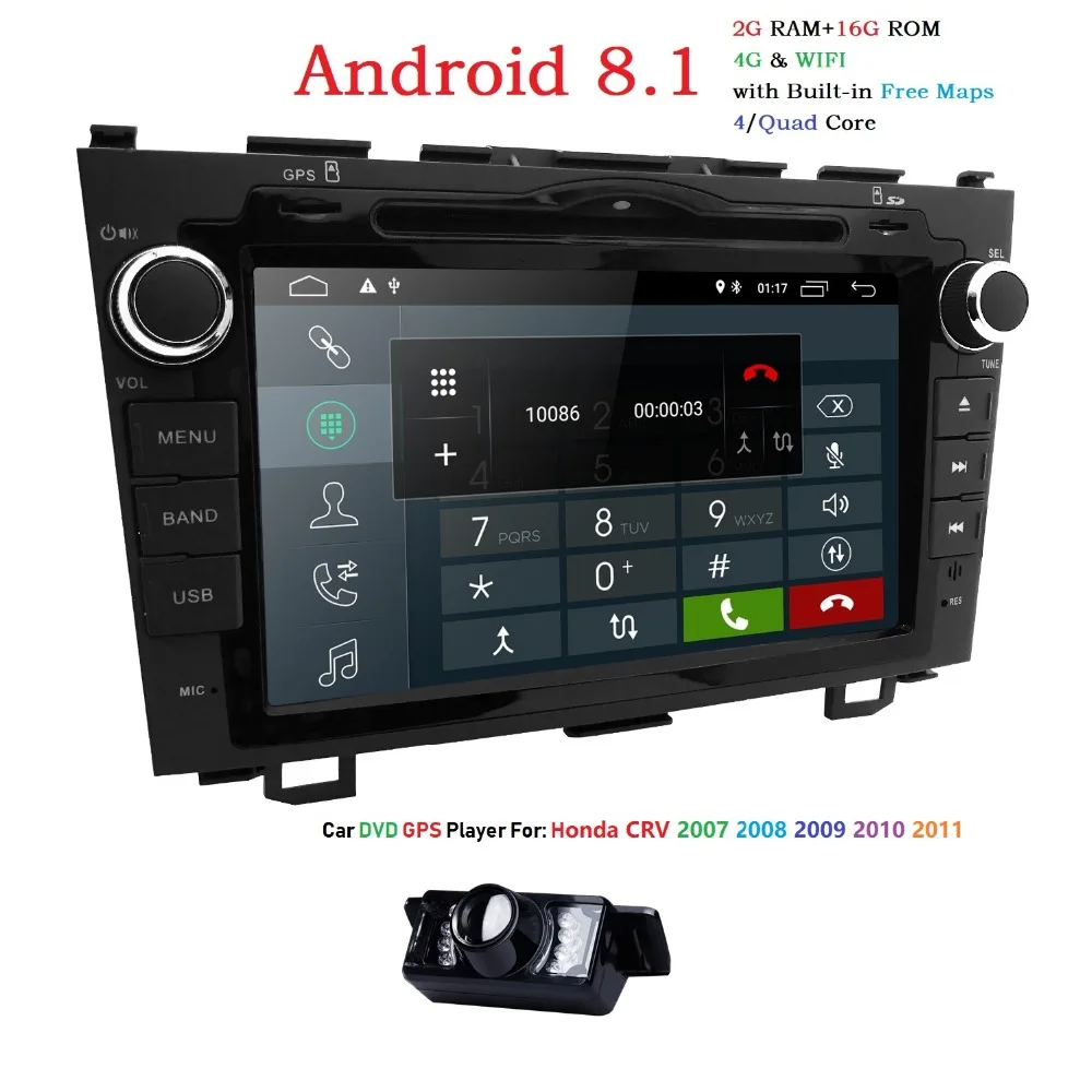 

Hizpo Quad Core 2G+16G 2DIN Android 8.1 Car DVD Player For HONDA CRV CR-V CR V GPS Navigation Radio WIFI Multimedia Stereo 4G BT