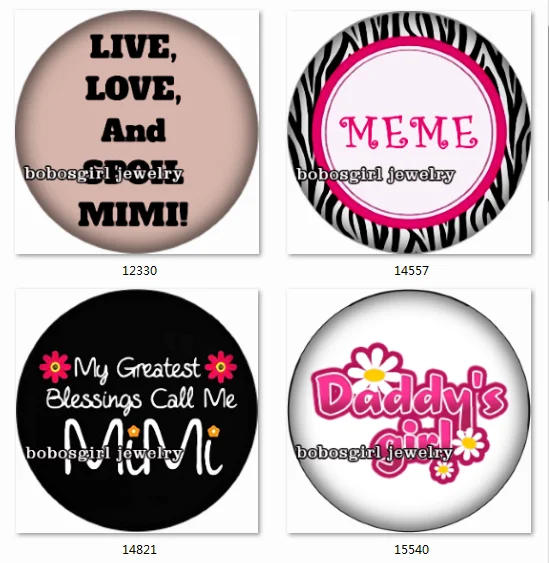 

SN1476 Family Mimi snap button Jewelry Charm photo glass cabochon