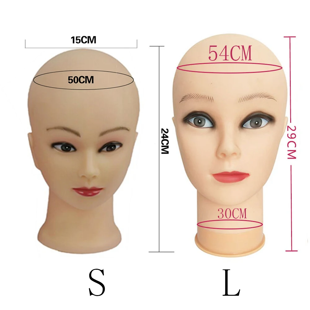 54cm Mannequin Head For Making Wig Or Display Hats/glasses Model Dolls Head Bald Female Ruber Training Head 54cm Mannequin Head For Making Wig Or Display Hats/glasses Model Dolls Head Bald Female Ruber Training Head