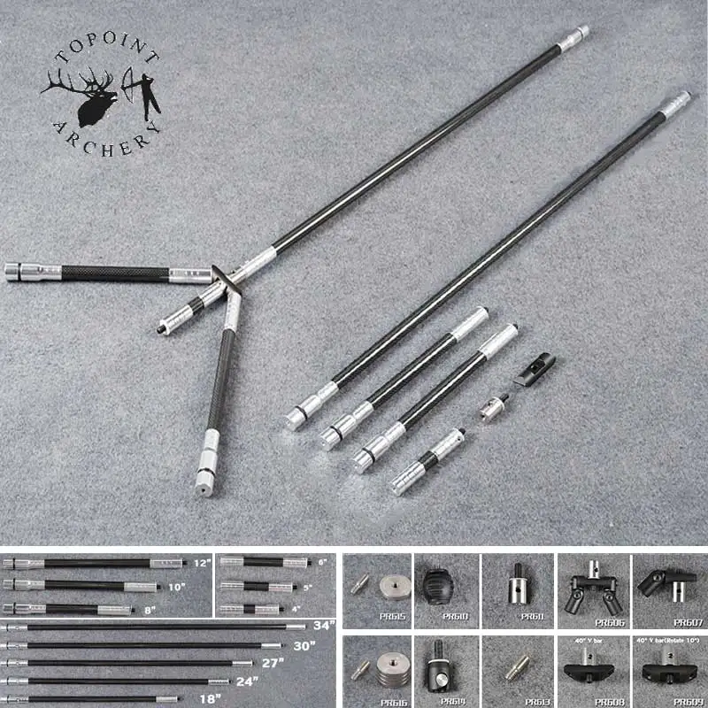 

PR601 Recurve Compound Bow Stabilizer System Components High Strength Pure Carbon Fiber Shooting Skill Competition Sport