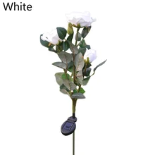 Светодиодный солнечный свет уличные садовые на солнечных батареях Кол газон освещение украшение 3 головы цветок белая Роза многоцветный сад задний двор