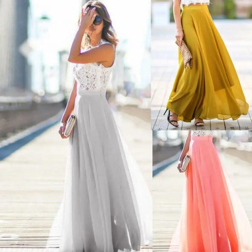 

Women Solid Natural Multiple colors Waist Skirt Casual Floor-Length Skirt 2018 Elegant Hundred-Match Skirt 18MAY27